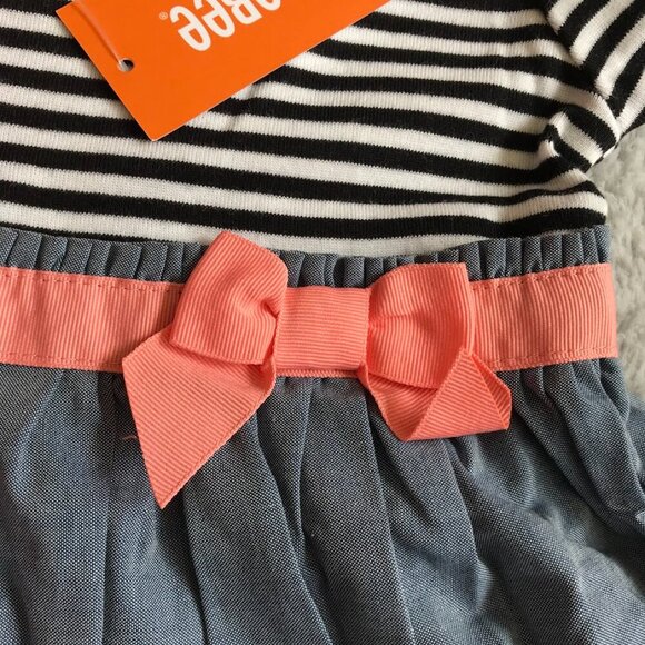 NWT Gymboree sz 4T chambray stripe dress, sz XS (4) coral cardigan, lot of 2 NEW - Picture 6 of 13